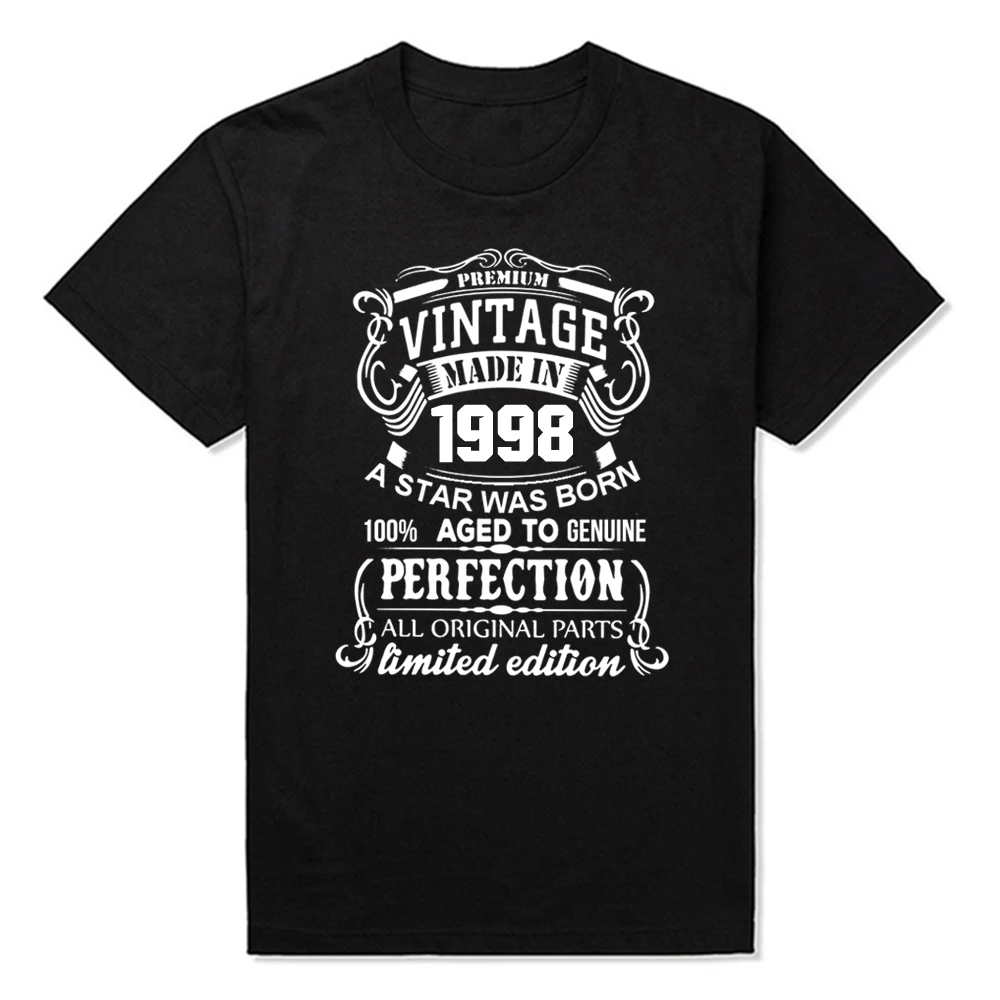

Vintage Made In 1998 Limited Edition T Shirts Graphic Cotton Streetwear Short Sleeve Harajuku Oversized T-shirt Birthday Gift
