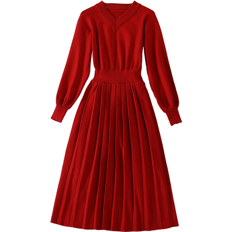 

Spring Autumn Winter Woman Dress Empire Solid Color Europe And America Mid-length Slim Fashion One-piece Dress