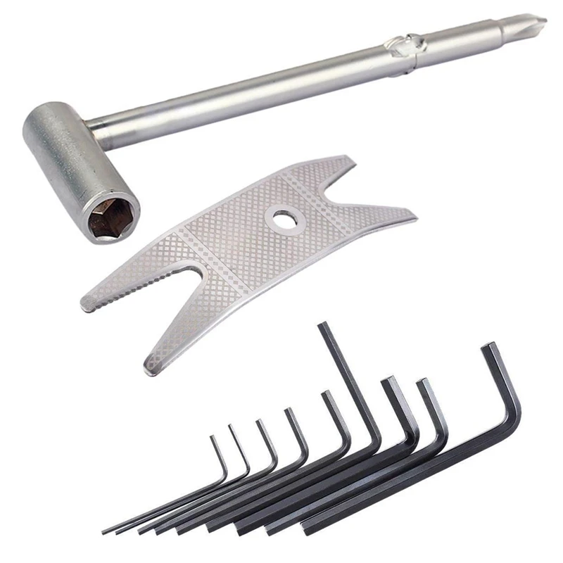 

1 Pcs Guitar Truss Rod Wrench 7Mm & 10 Pcs Guitar Multi Spanner Wrench
