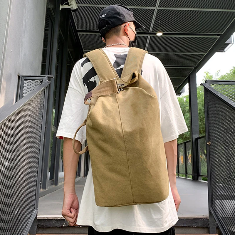 

Luxury Large Capacity Travel Bags Men Military Backpack Tactical Military Handbag Travel Climbing Bags Male Canvas Bucket Bag