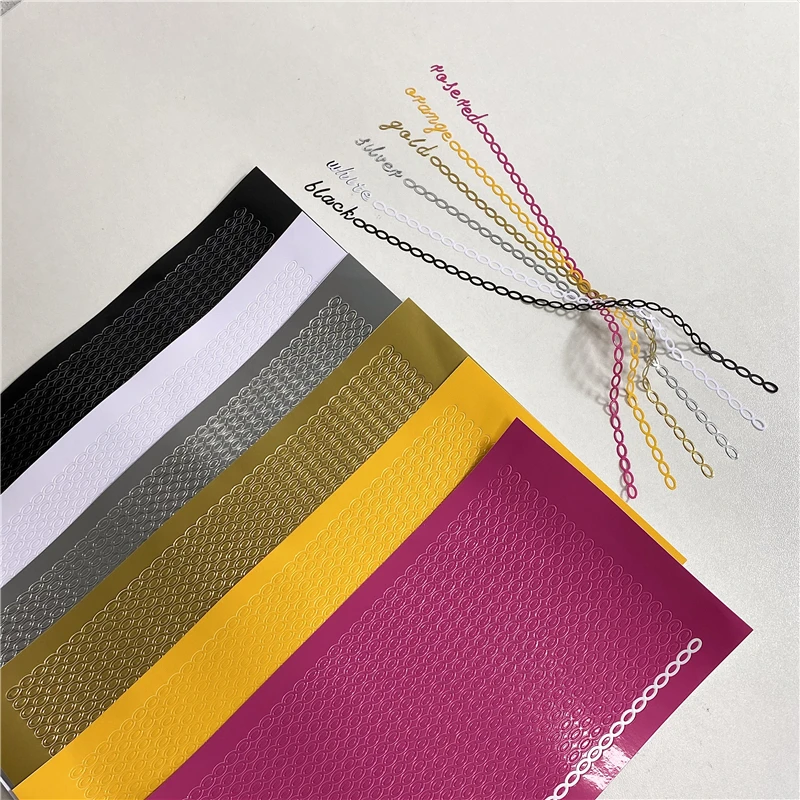 Korean Ins Bronzing Striped Chain Stickers DIY Creative Hand Account Handmade Materials Deco Sticker Stationery Personalized | Канцтовары