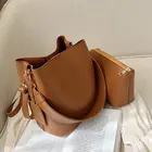 Модные дизайнерские женские Сумки из искусственной кожи 2 шт.компл., хорошая повседневная женская сумка-тоут, женская черная сумка через плечо