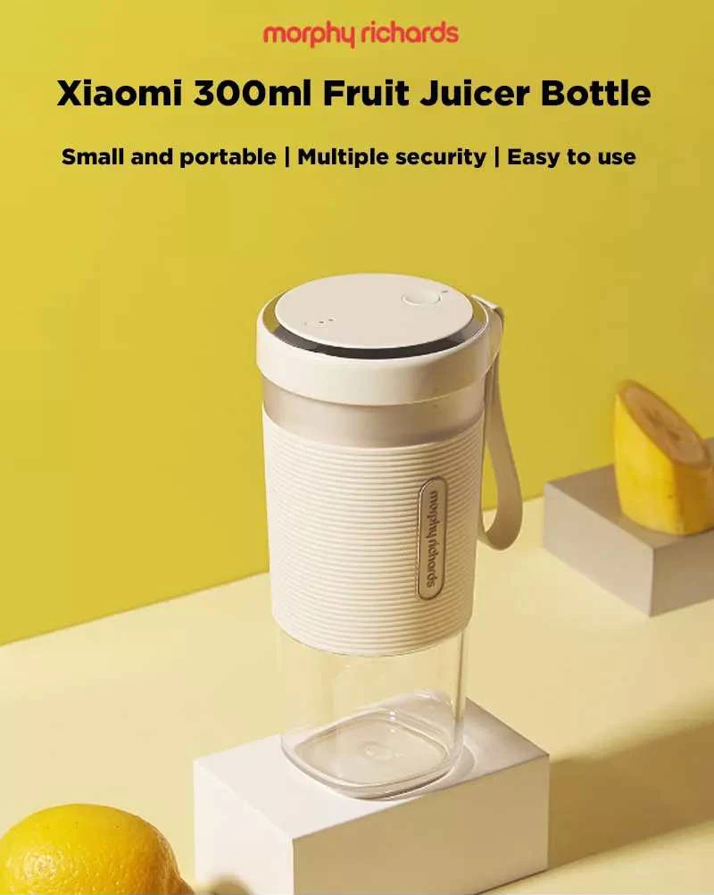 XIAOMI MIJIA Morphy фруктовая чашка, маленький портативный блендер, электрическая кухонная соковыжималка, миксер, Кухонный комбайн, 300 мл, зарядка, 40 секунд, быстрая