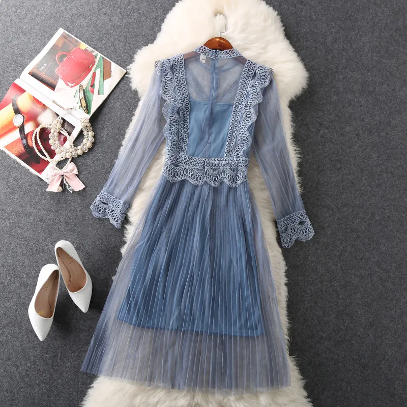 Новинка 2020 женское Элегантное летнее Сетчатое кружевное платье облегающее