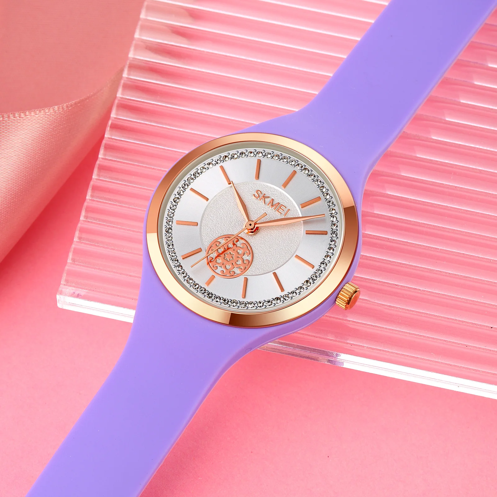 SKMEI модный силиконовый ремешок дизайн женские часы спортивные водонепроницаемые