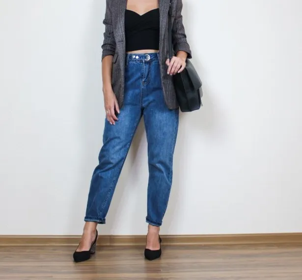 

Fashion Vintage Boyfriend Jeans Women High Waist Straight Mom Denim Jeans Autumn Winter 2020 Jeans Streetwear Chic Pants
