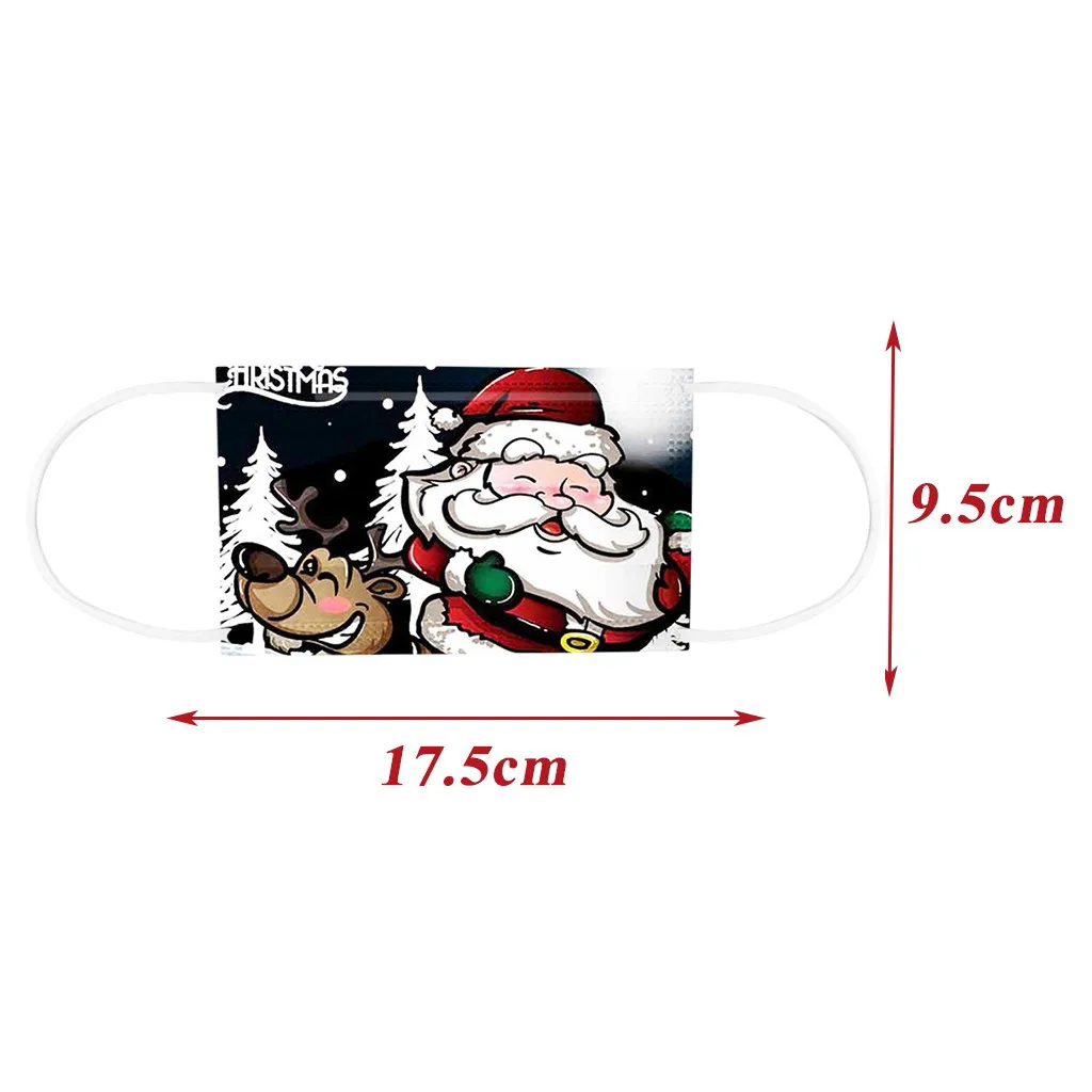 

10PC Adult Universal Christmas Disposable Masks High-quality Printed Dustproof Breathable masque