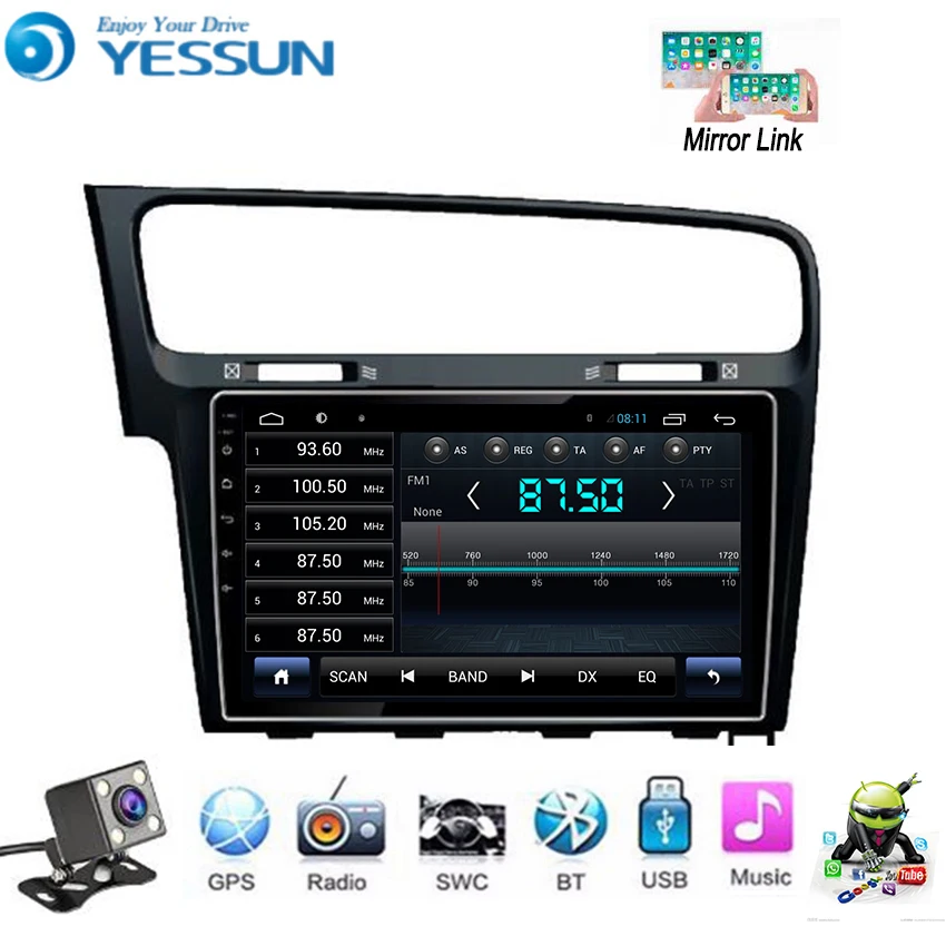 Автомобильный мультимедийный плеер YESSUN для Volkswagen Golf 7 MK7 MQB Android радио GPS навигация