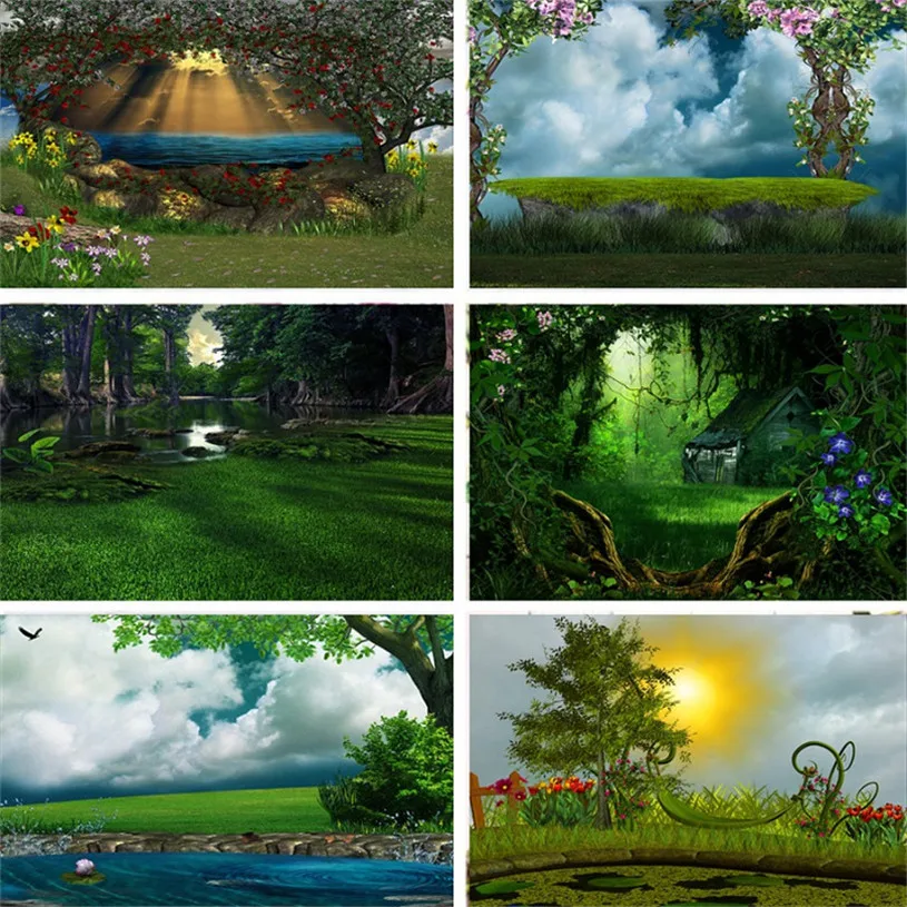 Nitree Фото Студия фотография Фон джунгли мультфильм HD узор Орхидея Виниловый фон