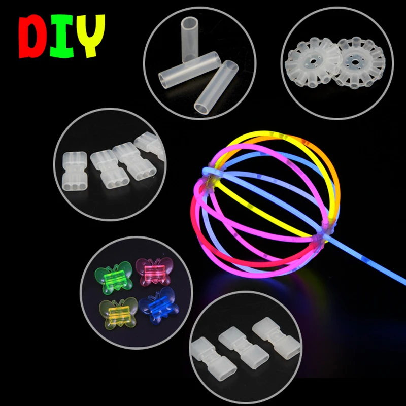 Barras de luz fluorescente Multicolor, collar luminoso de ne&oacute;n, pulseras para concierto, evento, suministros de decoraci&oacute;n festiva para fiesta-3