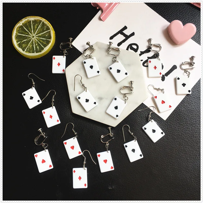 Новые модные покера длинные висячие серьги для женщин Творческий полимерные