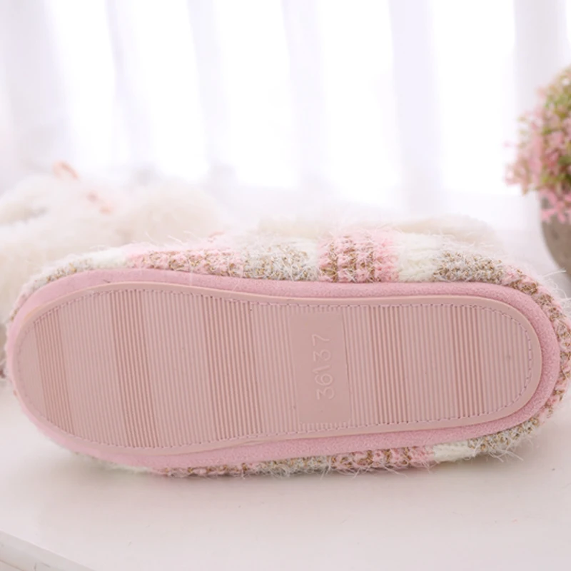 Warm bag in autumn and winter and cotton slippers in home