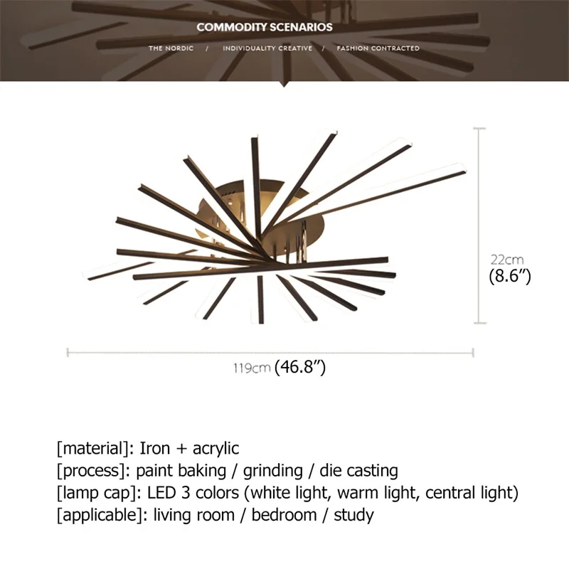 

BRIGHT Nordic Ceiling Lights Modern LED Creative Lamps Home Fixtures For Living Dinning Room