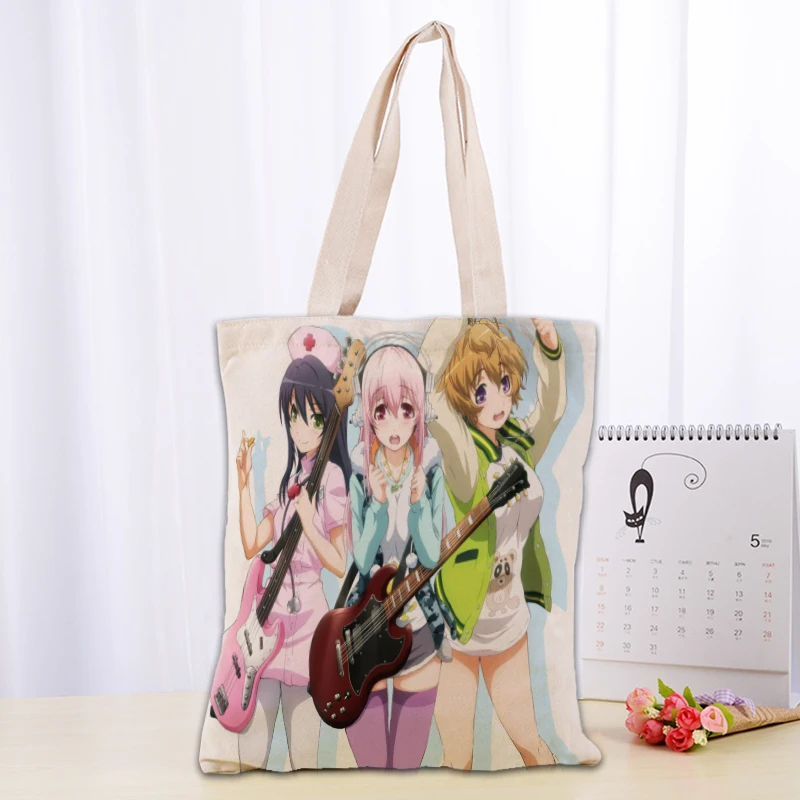 Сумка-тоут Super Sonico на заказ многоразовая холщовая дамская сумочка плечо складные