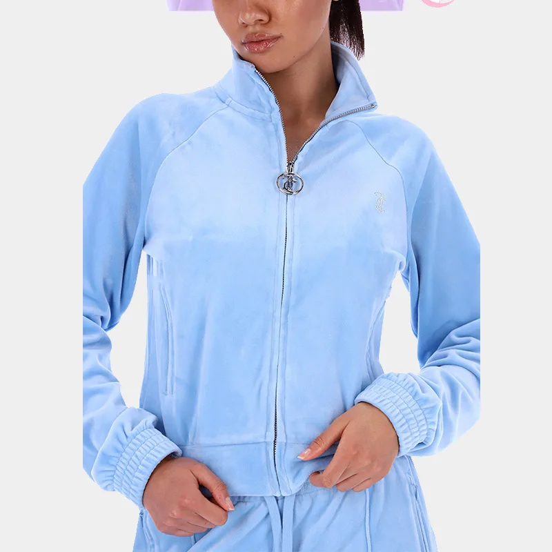 Женский Бархатный спортивный костюм из двух предметов флисовый с капюшоном и