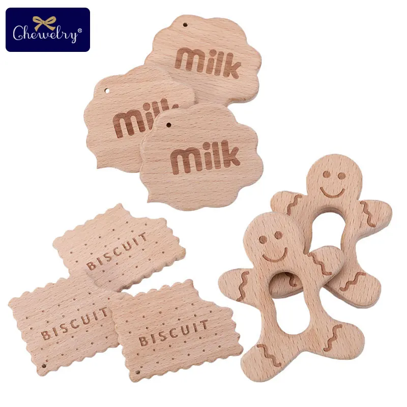 10 шт. детские деревянные подвеска-прорезыватель буковая древесина печенье
