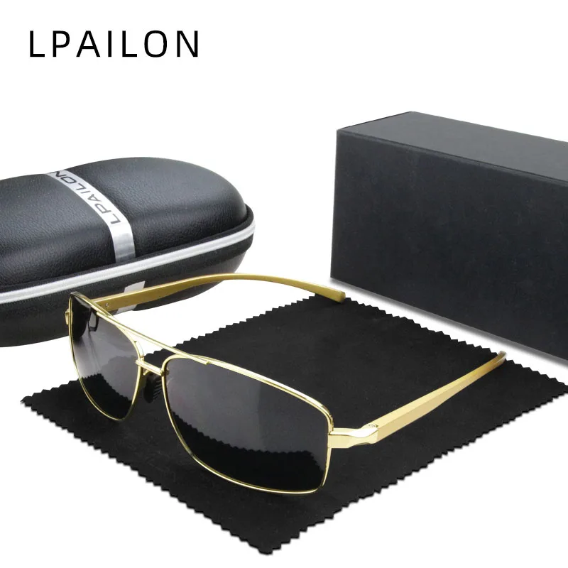 Gold Gray LPAILON квадратные Ретро Мужские поляризационные солнцезащитные очки винтажные классические ретро брендовые Дизайнерские мужские солнцезащитные очки водительские Оттенки UV400 - Цвет линз: Gold Gray