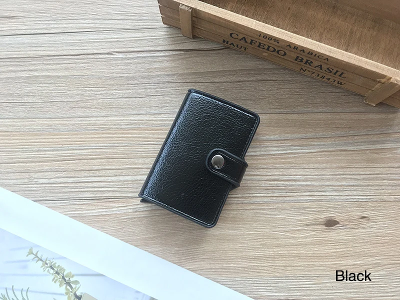 BYCOBECY, новинка, кнопка, кредитный держатель для карт, RFID Блокировка, минималистичный кошелек, всплывающий, защитный чехол для карт, тонкий Противоугонный держатель для ID