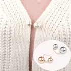 2 шт.компл. простая двойная жемчужная брошь на свитер воротник игла брошь булавки аксессуары для одежды безопасные Броши для женщин сделай сам