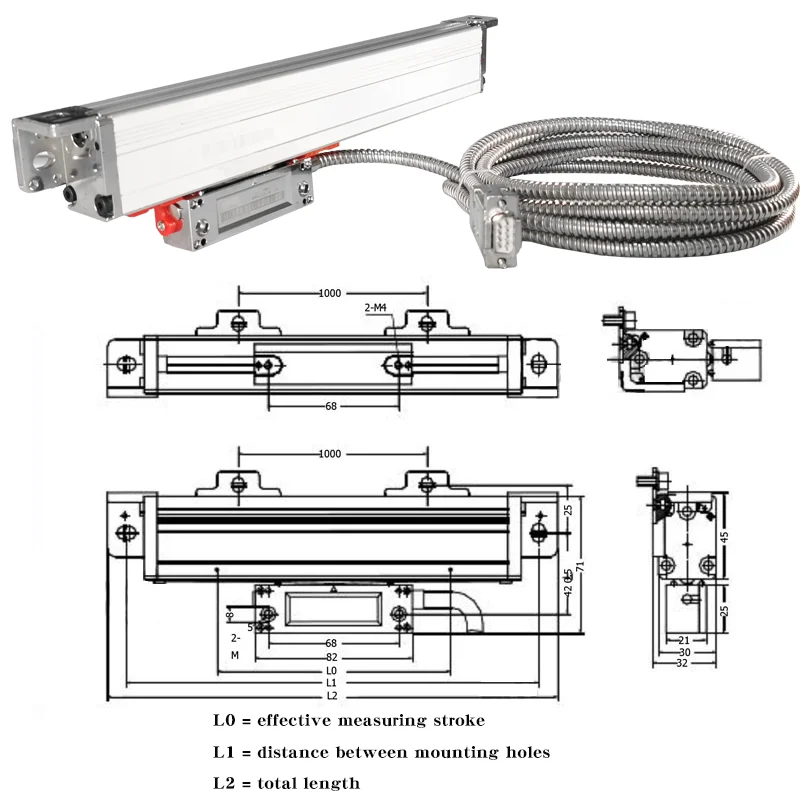 SINO LncrementalMiniature KA600 Высокоточная оптическая цифровая линейная электронная линейка