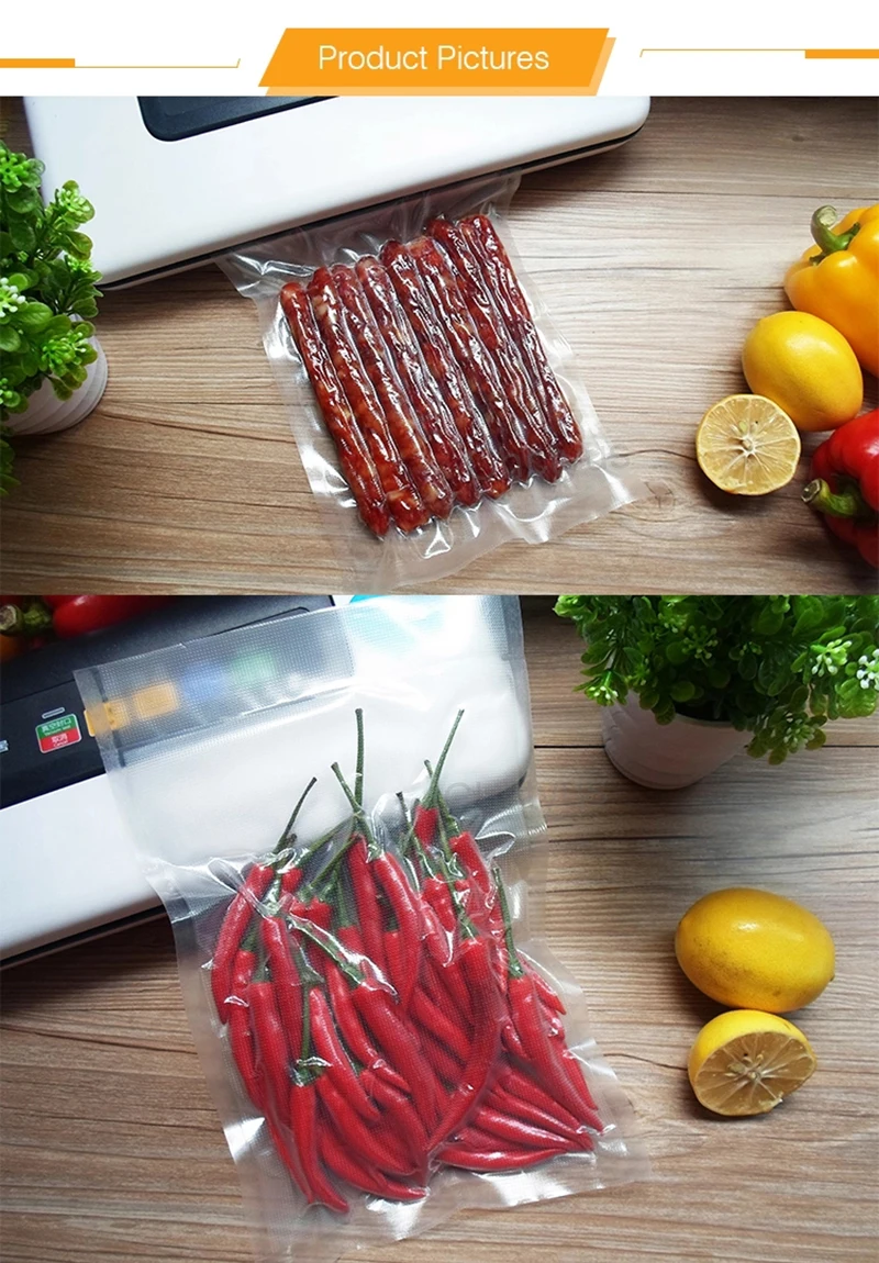 100 шт./лот вакуумный упаковщик пластиковый мешок для хранения для вакуумной запайки Упаковочные пакеты для пищевых продуктов