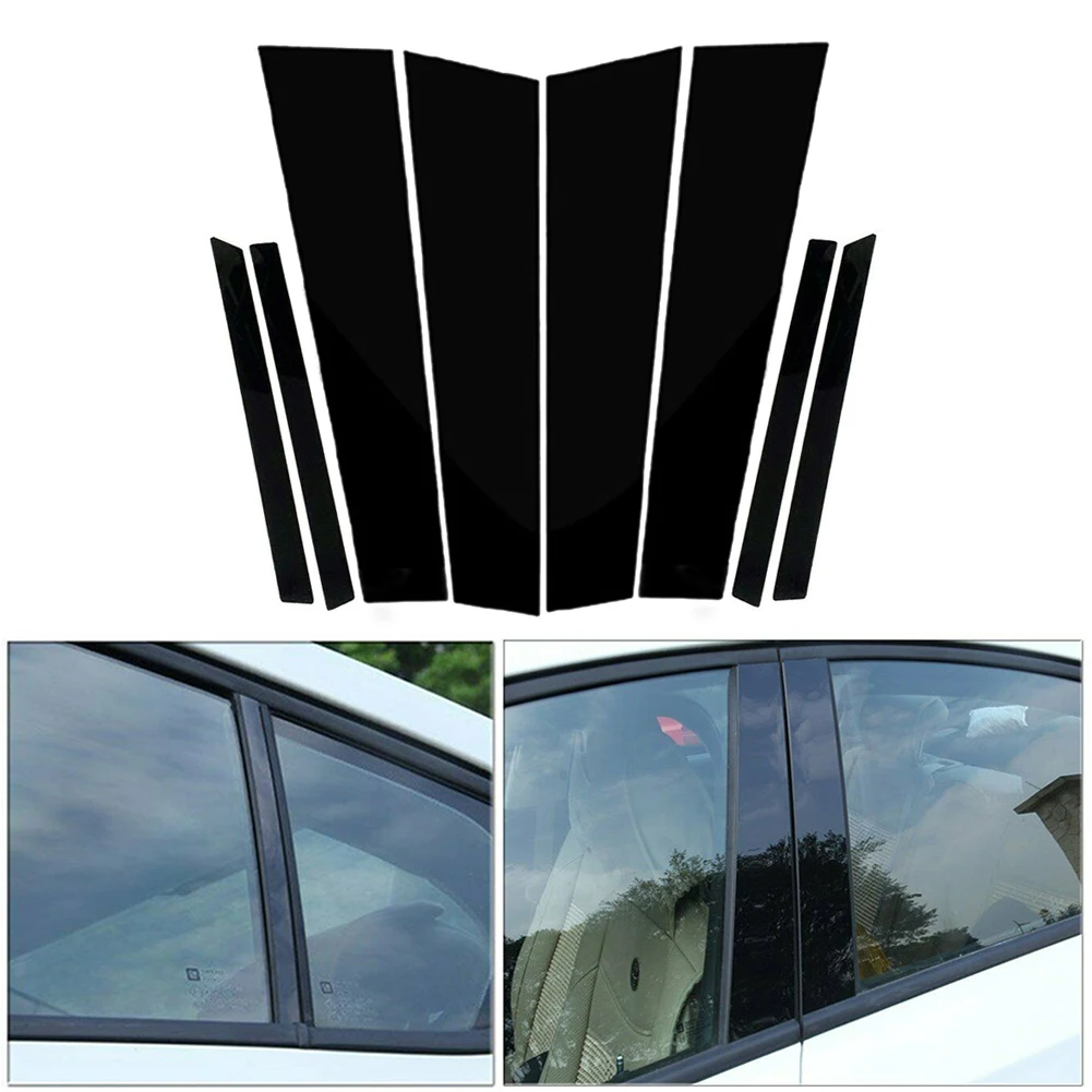 

8pcs/Set BC Pillar Cover Door Window Black Trim Strip for Honda Civic Sedan 2012 2013 2014 2015 New Styling Sticker Accessories
