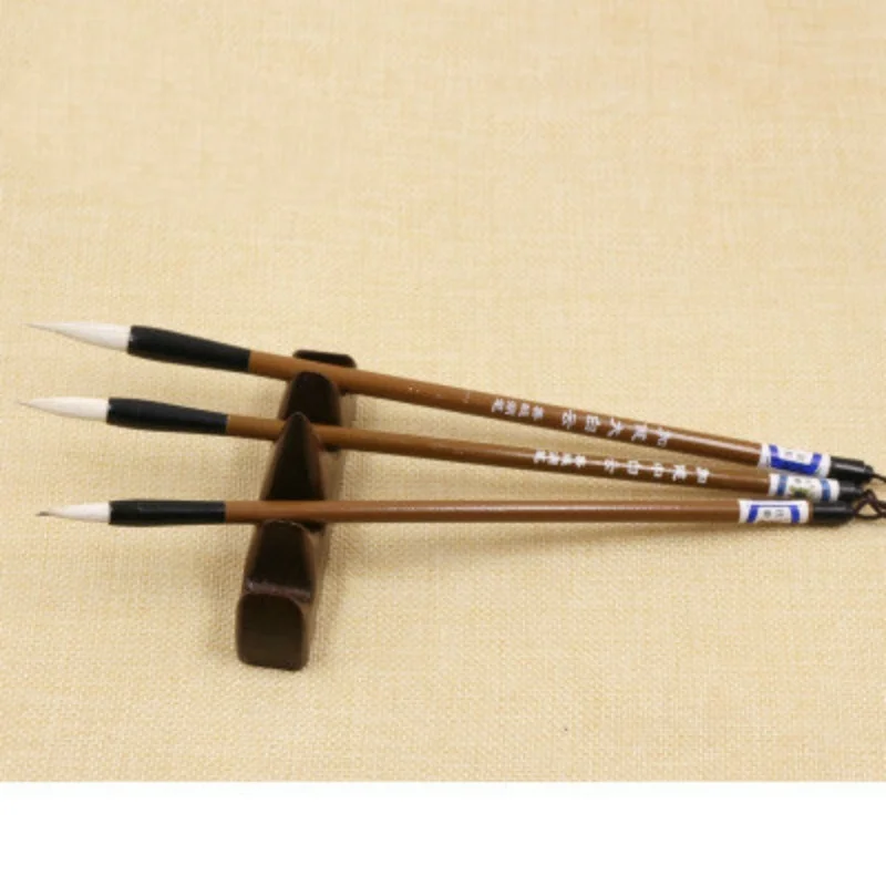 White brush 3 шт./компл. Традиционный китайский бамбуковый рисующей щетки для каллиграфии живопись практика ручка китайская живопись расходные материалы - Цвет: White brush