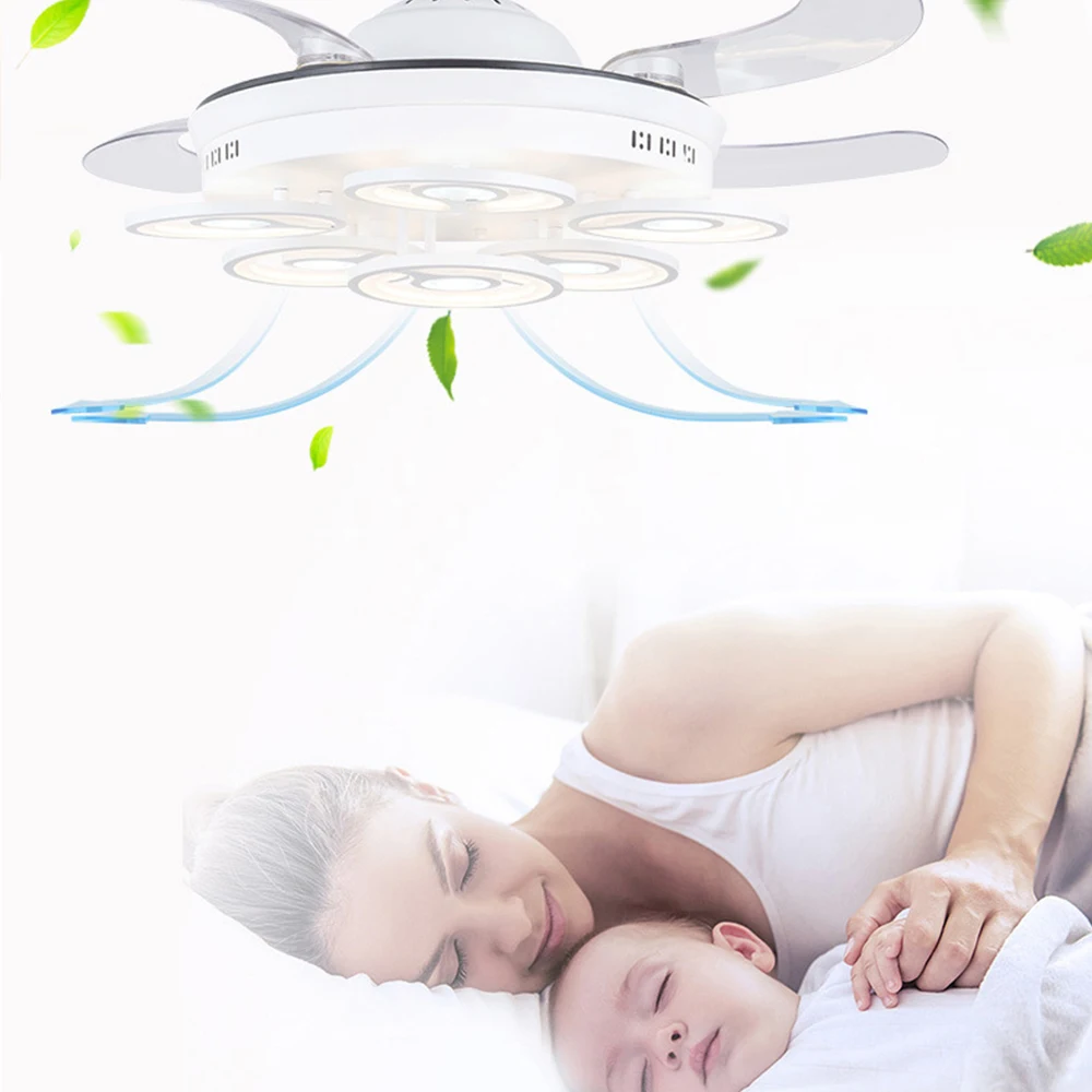 Светодиодный потолочный вентилятор с светильник 42 дюйма 52 пульт дистанционного