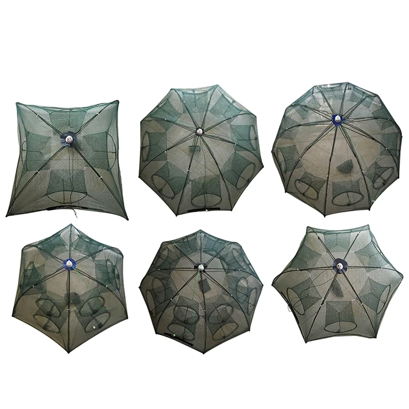 Портативная Складная Автоматическая рыболовная сеть ловушка литая клетка для