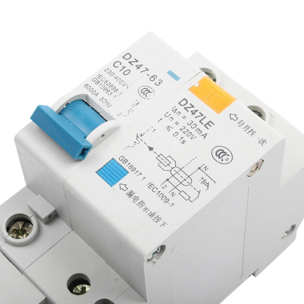 DPNL DZ47LE-63 1P+ N 2P 3P+ N 4P 20A 230 В 50 Гц 60 гц автоматический выключатель с защитой от перегрузки по току и утечки RCBO