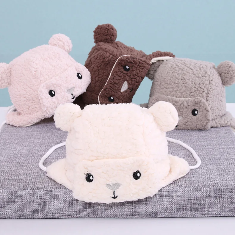 

Baby Hat Cute Bear Velvet Baby Earmuffs Winter New Baby Hat Cartoon Soft Beanie Cap Child Hat Boys Girls Hats Photography