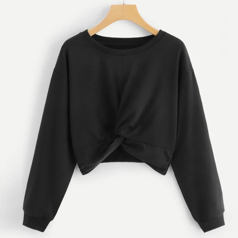 Базовая футболка Женская Повседневная Свободная Однотонная с круглым вырезом и