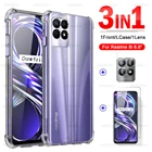 Прозрачный Силиконовый противоударный чехол 3 в 1 с подушкой безопасности для realme8i, чехол, чехол, сфера, relme, realmy, realmi, realme 8i, 8, i, RMX3151, стекло для камеры 6,6 дюйма