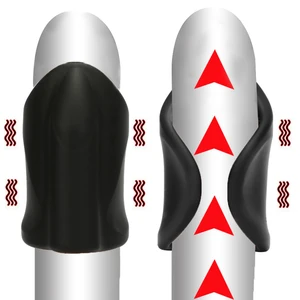 Вибратор-удлинитель пениса 10 скоростей для мужчин, тренажер для задержки тренировки, USB зарядное устройство, интимные игрушки для взрослых