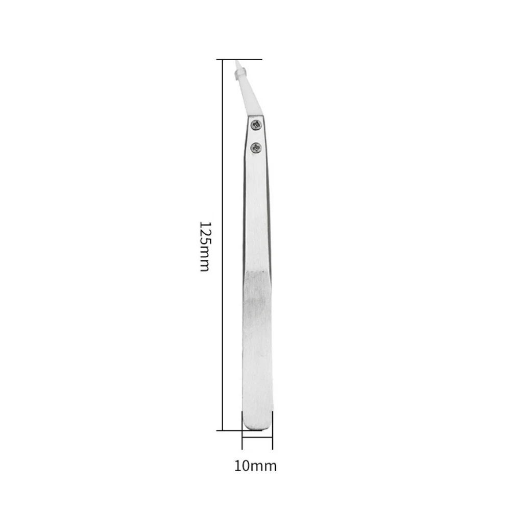 

1PC Precision Stainless Steel Ceramic Tweezers Industrial Electronics Anti-static Curved Straight Forceps Hand Repair Tools