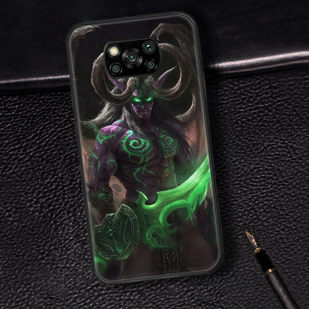 

Illidan World Of Warcraft Phone Case Cover Hull For Xiaomi Mi A2 A3 8 9 SE 9T 10 10T Lite Pro Ultra Poco X3 black Shell Pretty