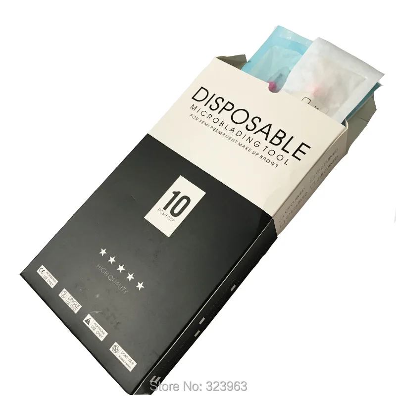 

50pcs Tebori Microblading Pen 18U for Seri-permanent Makeup Brows Disposable Microblade Pen 9 Lamina Tattoo Manual Pen Eyebrow