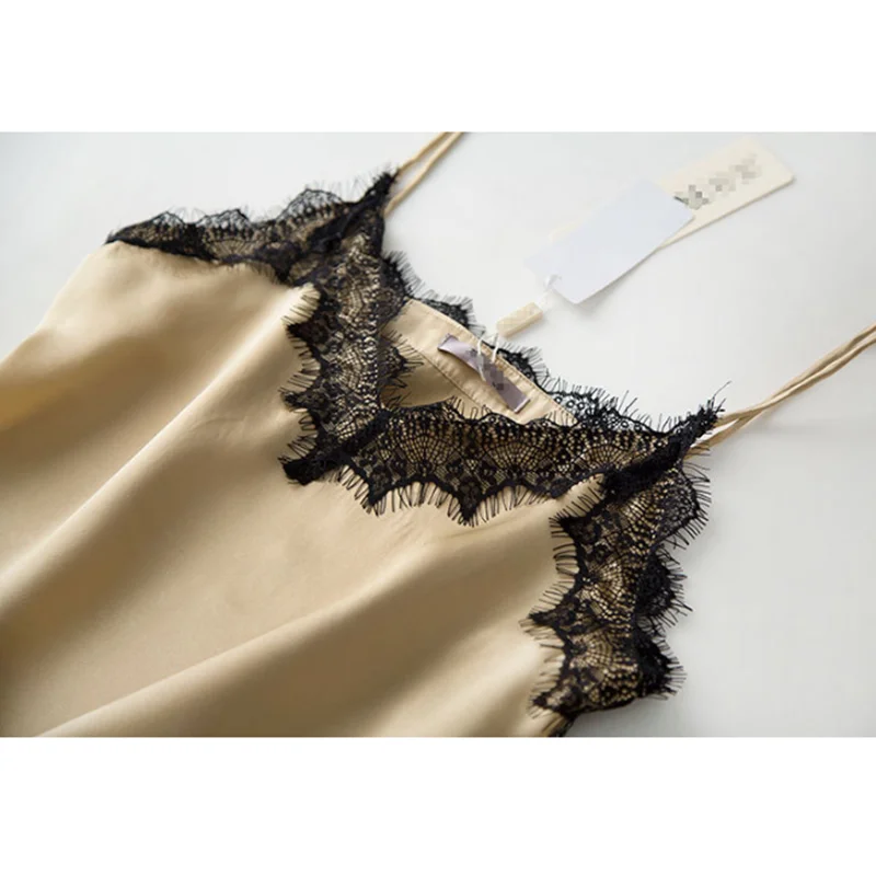 100% silk sexy shirts lace satin womens tops summer clothes for women clothing fashion ladies tanks tank top camis cute crop y2k