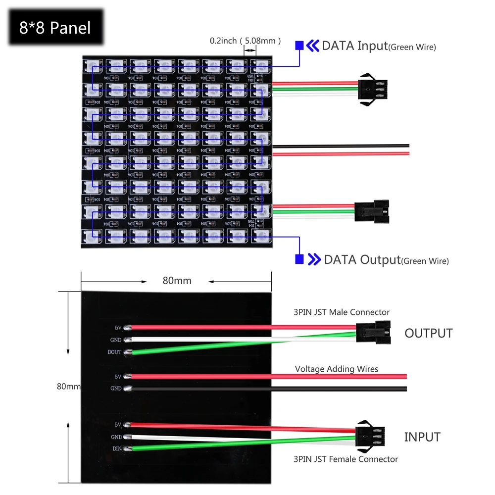 WS2812B WS2812 RGB светодиодный цифровой гибкий индивидуально адресуемый панельный