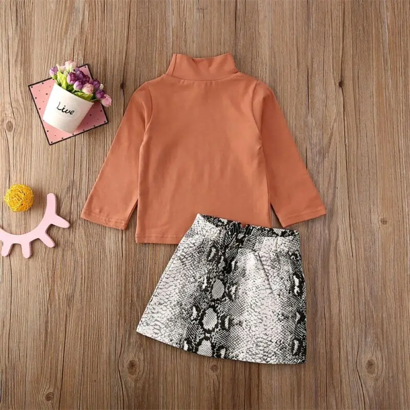 

Toddler Kids Baby Girl Clothes Set Long Sleeve Top T-shirt Mini Skirts Outfit