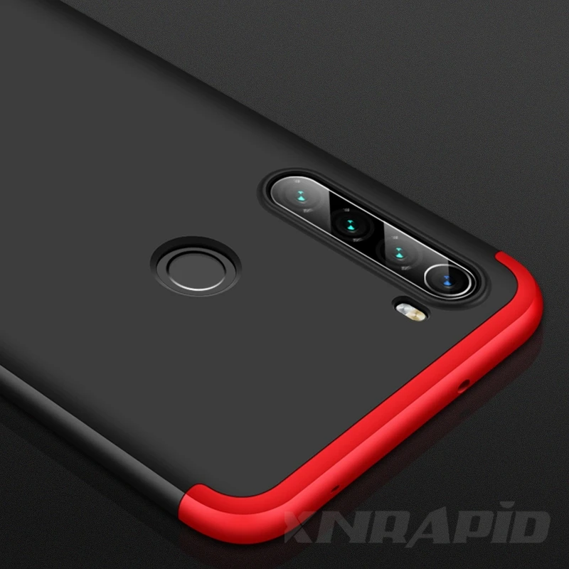 Для Xiaomi Redmi Note 8T чехол 3 в 1 Жесткий PC матовый пластиковый задний ударопрочный