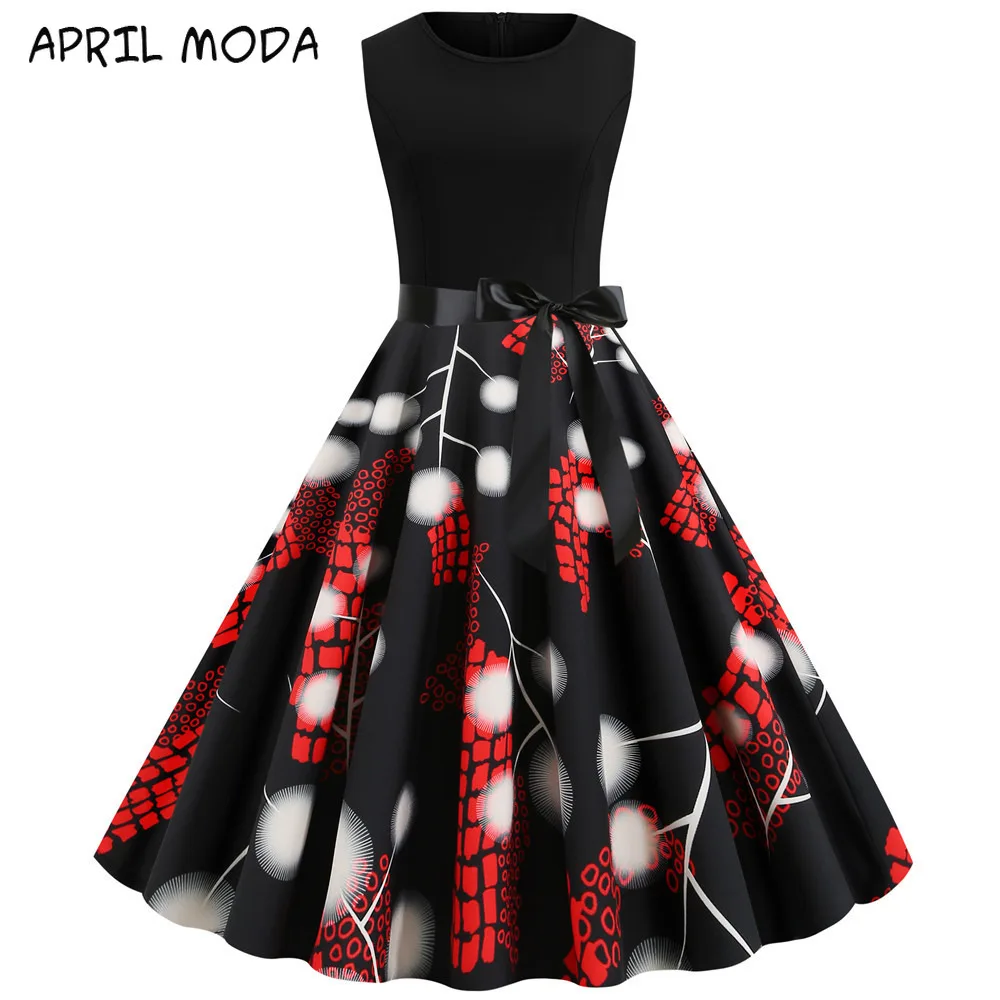Женское винтажное платье в стиле ретро Повседневные Вечерние платья трапеции с