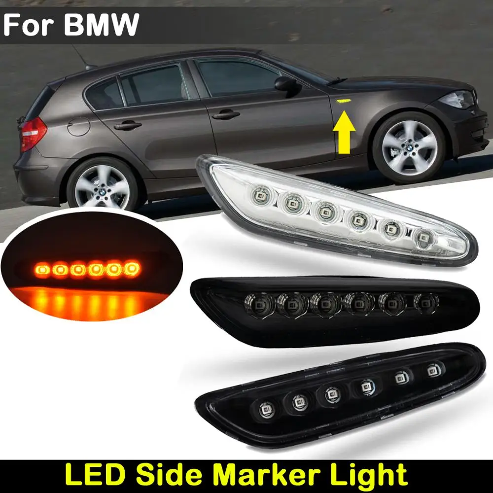 

For BMW E46 E60 E61 E81 E82 E83 E87 E88 E90 E91 E92 E93 Car Front Amber LED Side Marker Light Turn Signal Lamp