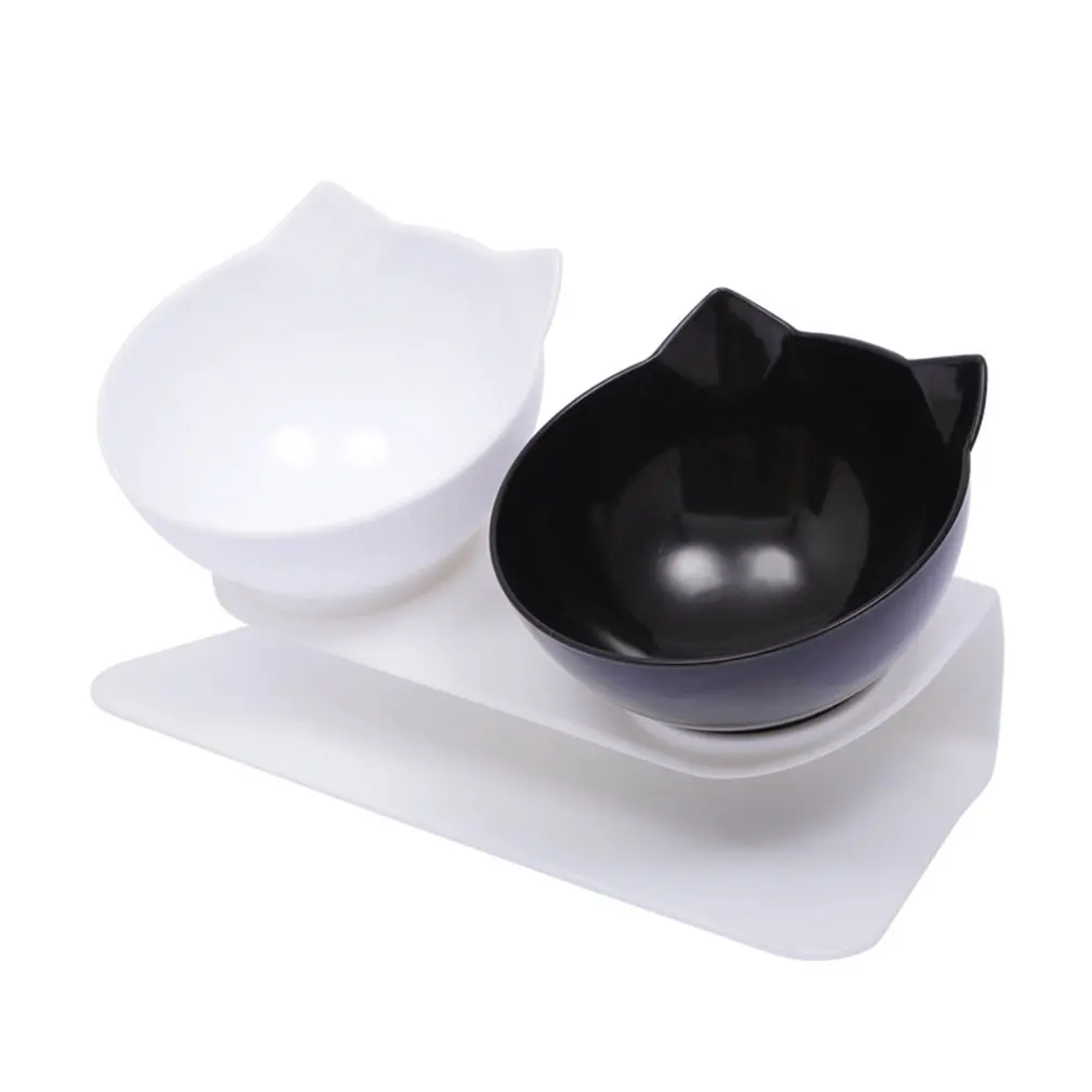 

Cat And Dog Oblique Bowl Cat Cervical Food Bowl Cat Food Bowl Pet Dog Pot PC Plastic Graceful Curve 15 Degree Tilt