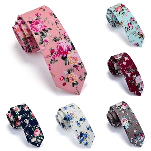 Мужской узкий галстук GUSLESON, 100% хлопок, 6 см, с цветочным принтом, для вечерние НКИ и галстуки для Свадьба