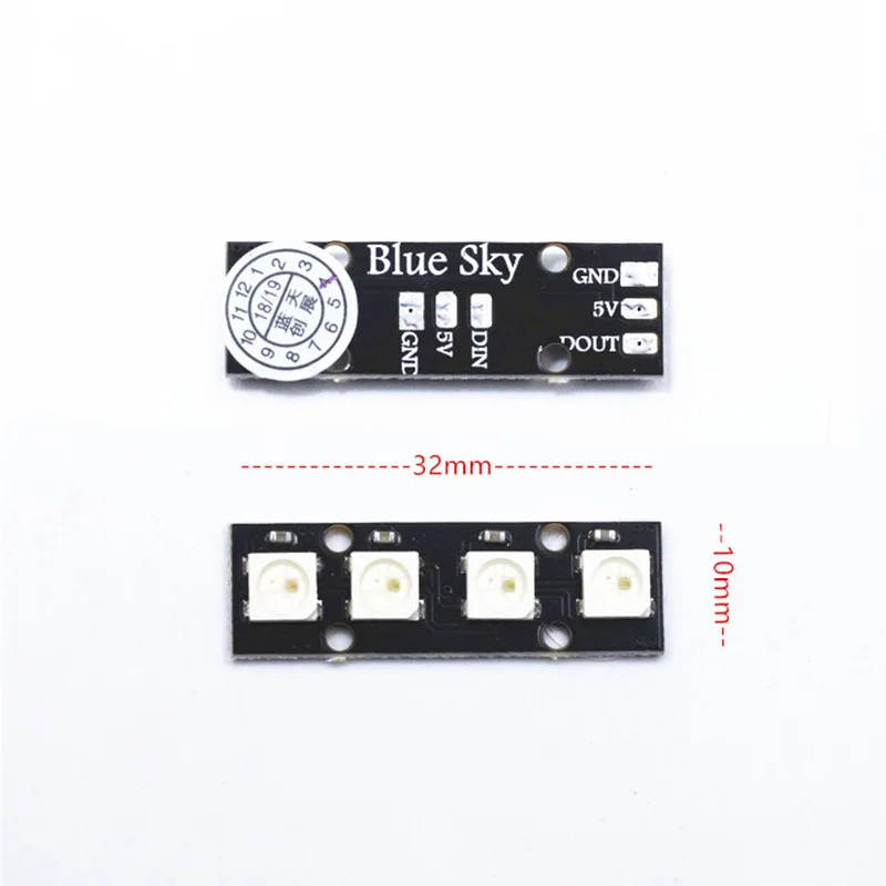 Мини светодиодная лента с 4 WS2812B RGB 5050 Красочный Светодиодный фонарь 7 в для Arduino