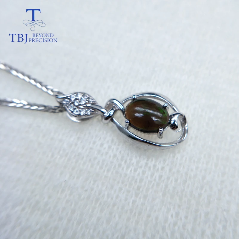 TBJ листья дерева натуральный Эфиопский Опал овальной формы 6*8 подвеска в