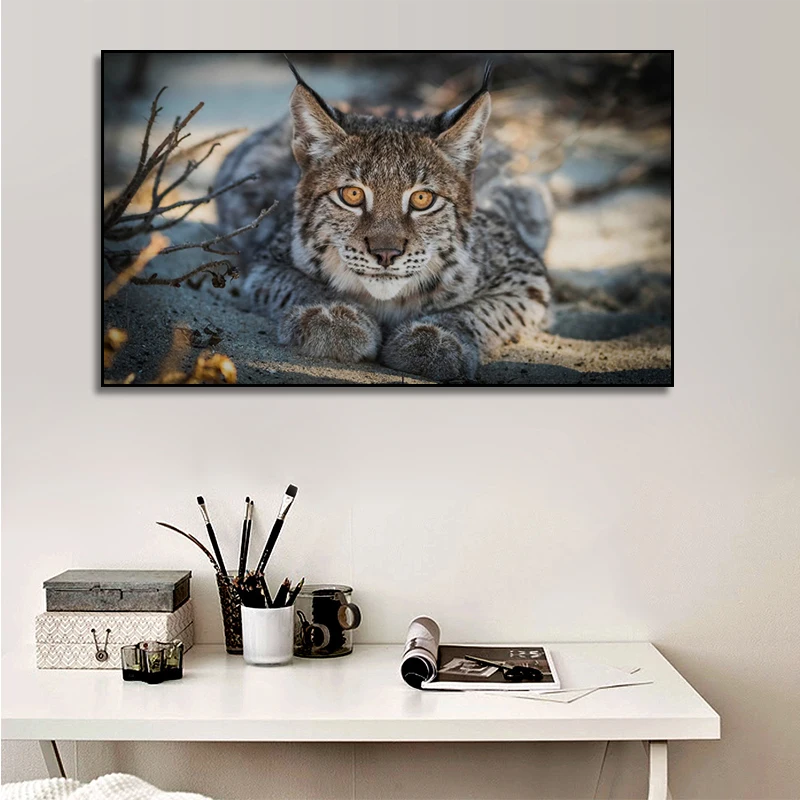 

Wildcat Lynx Animal Predator Portrait Fantasy Artwork Poster Painting Home Living Room Decoration Bedroom