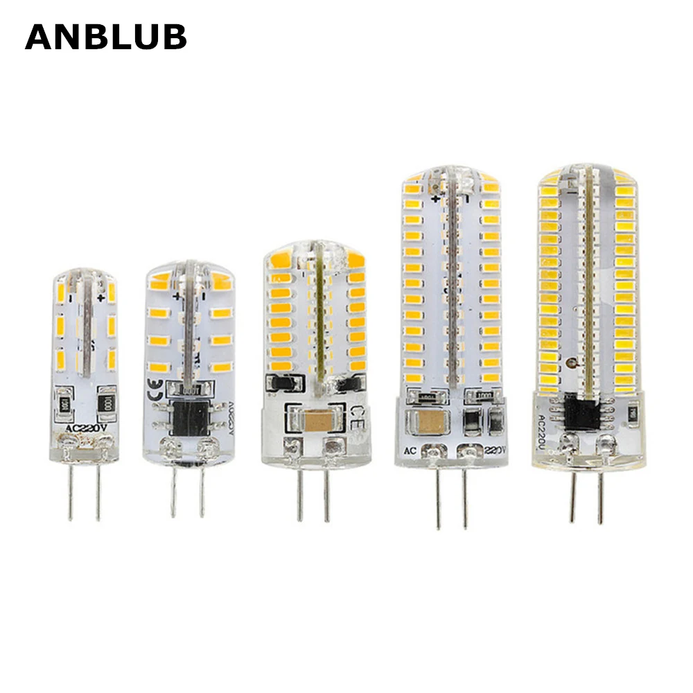 ANBLUB G4 Светодиодный светильник DC 12 В/AC 220 В SMD3014 силиконовая лампа 24/32/64/104