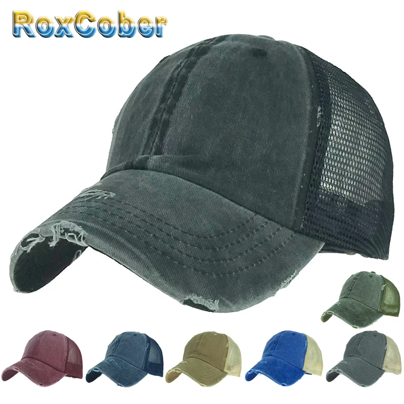 Бейсболка RoxCober Модная хлопковая кепка с эффектом потертости|Мужские бейсболки| |